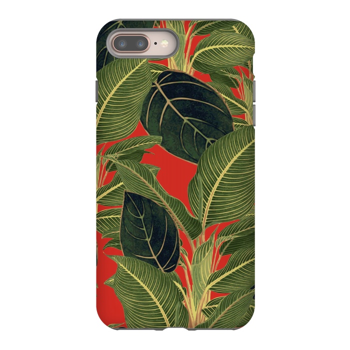 iPhone 7 plus StrongFit Red Tropic Bloom by Zala Farah