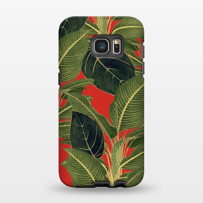 Galaxy S7 EDGE StrongFit Red Tropic Bloom by Zala Farah