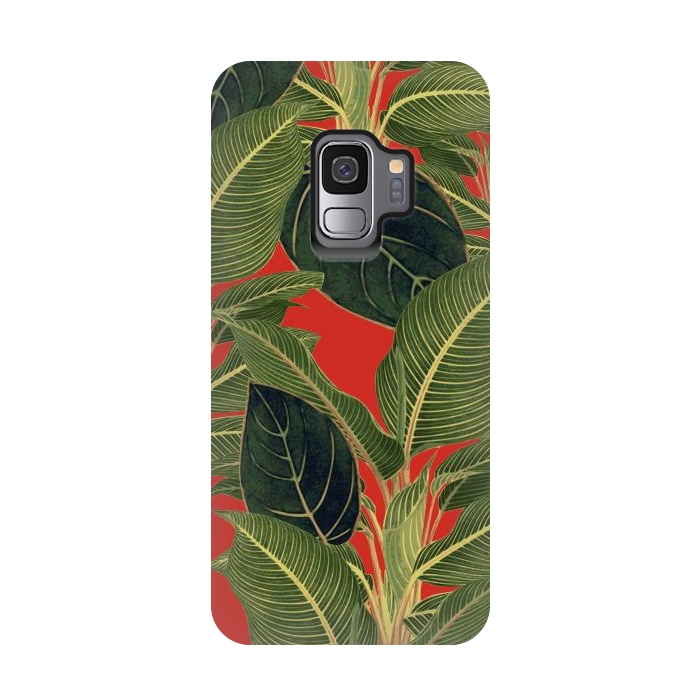 Galaxy S9 StrongFit Red Tropic Bloom by Zala Farah