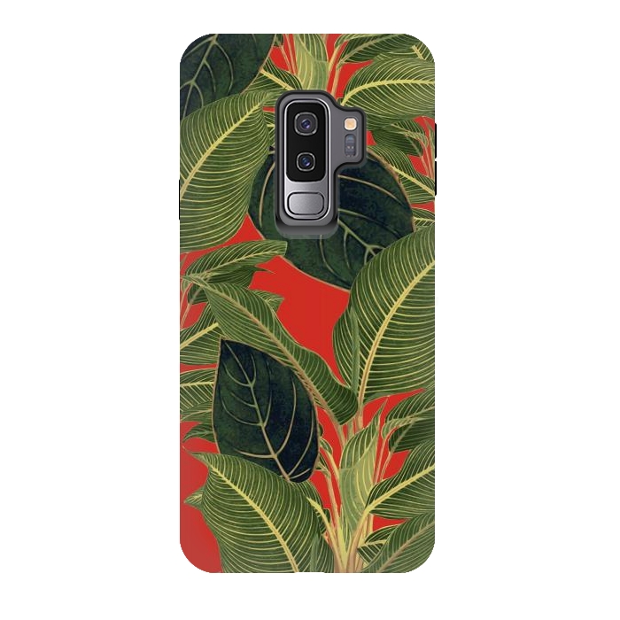 Galaxy S9 plus StrongFit Red Tropic Bloom by Zala Farah