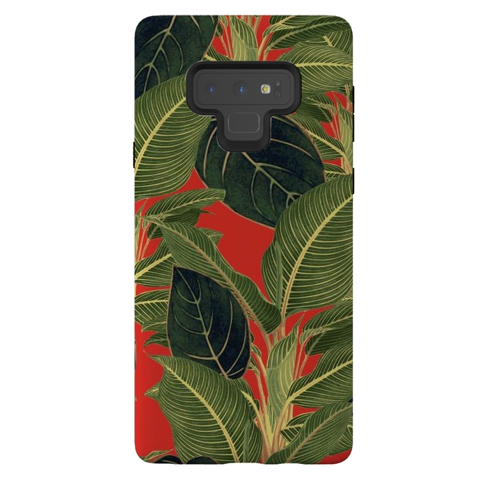 Galaxy Note 9 StrongFit Red Tropic Bloom by Zala Farah