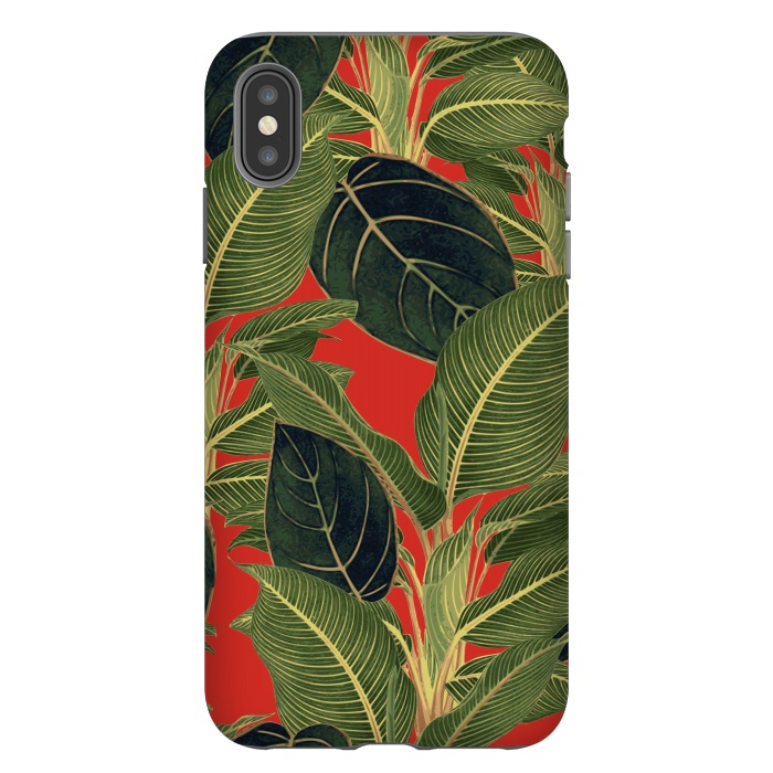 iPhone Xs Max StrongFit Red Tropic Bloom by Zala Farah