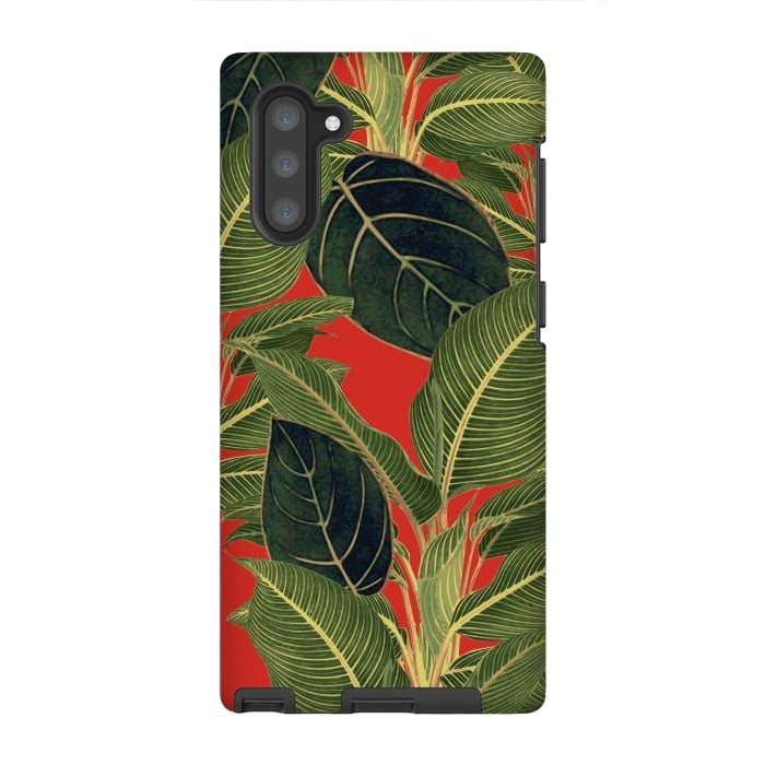Galaxy Note 10 StrongFit Red Tropic Bloom by Zala Farah