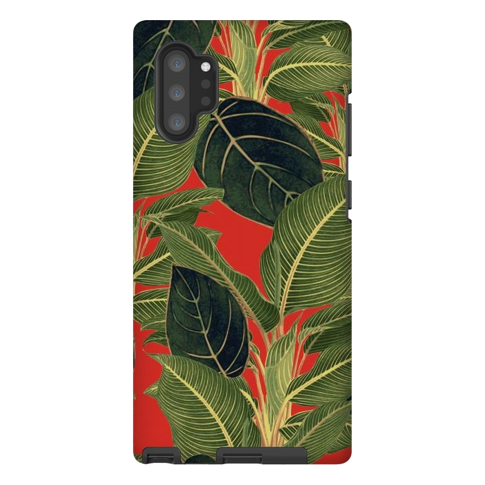 Galaxy Note 10 plus StrongFit Red Tropic Bloom by Zala Farah