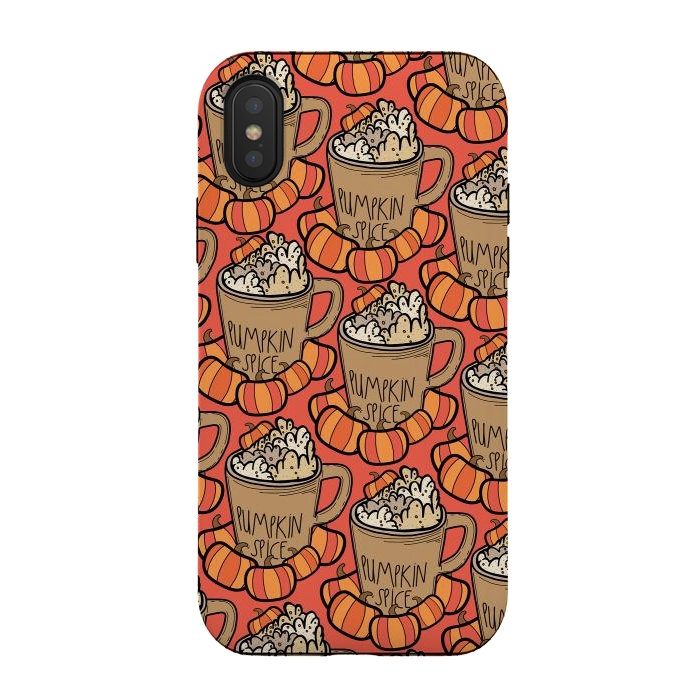 iPhone Xs / X StrongFit Pattern pumpkin spice by Steve Wade (Swade)