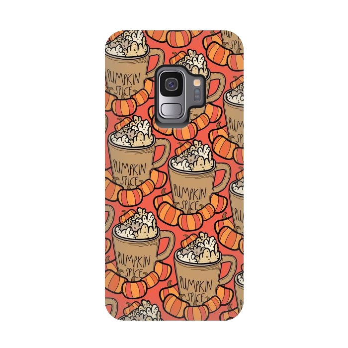 Galaxy S9 StrongFit Pattern pumpkin spice by Steve Wade (Swade)