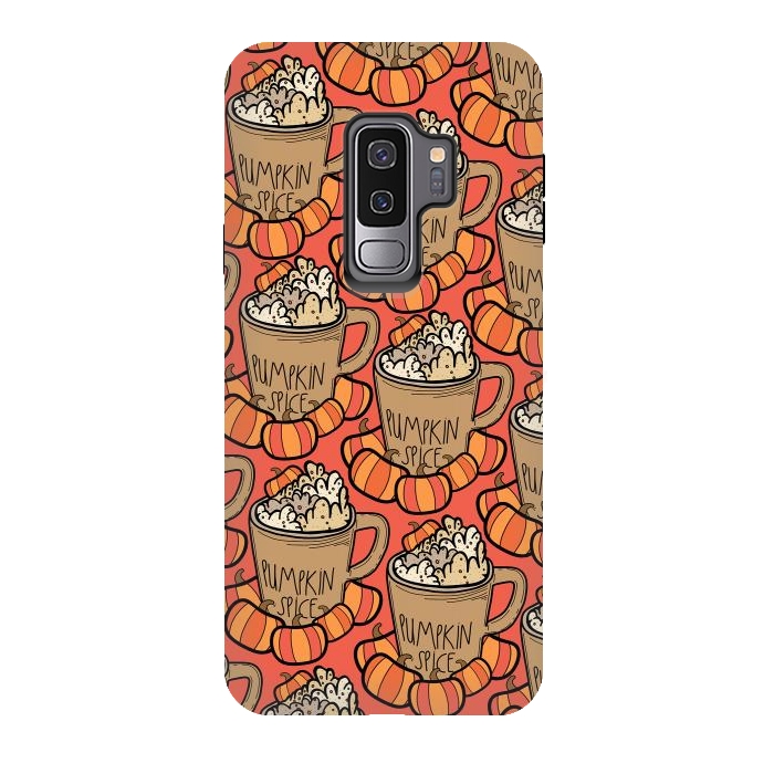 Galaxy S9 plus StrongFit Pattern pumpkin spice by Steve Wade (Swade)