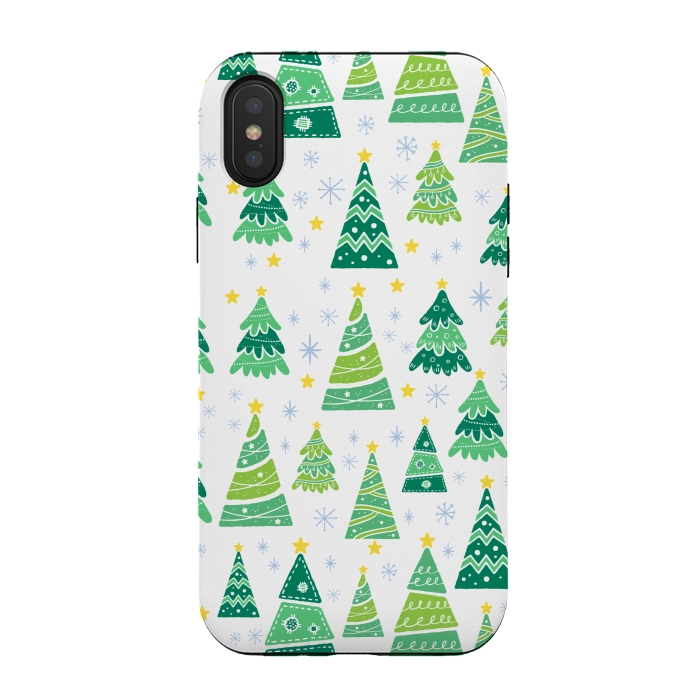 iPhone Xs / X StrongFit CHRISTMAS TREE PATTERN by MALLIKA