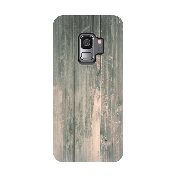 Galaxy S9 StrongFit grey wood by haroulita