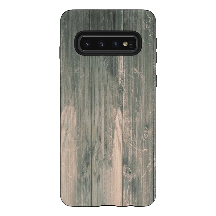 Galaxy S10 StrongFit grey wood by haroulita