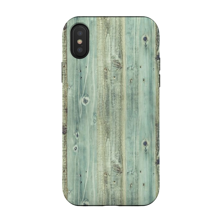 iPhone Xs / X StrongFit blue wood by haroulita
