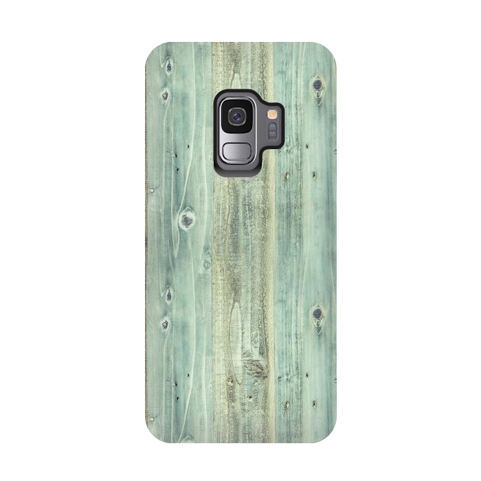 Galaxy S9 StrongFit blue wood by haroulita