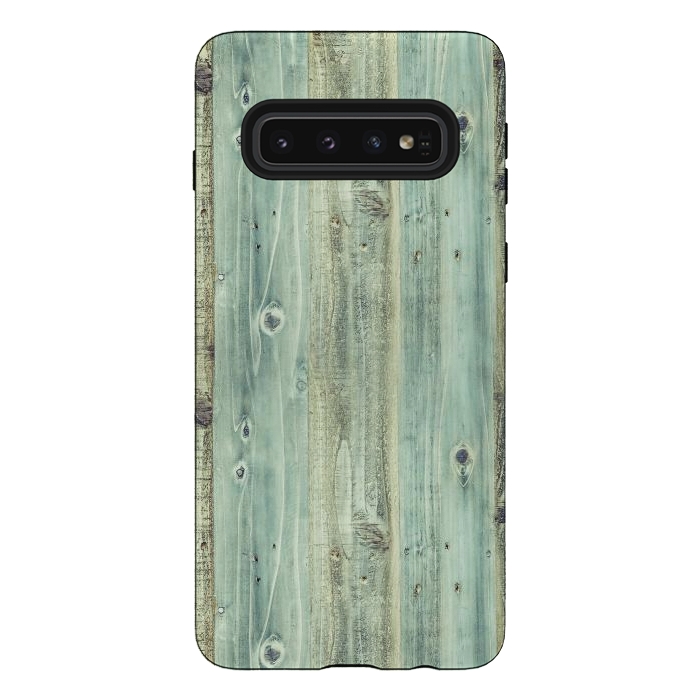 Galaxy S10 StrongFit blue wood by haroulita