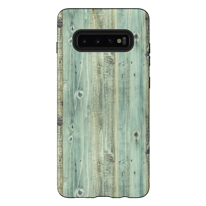 Galaxy S10 plus StrongFit blue wood by haroulita