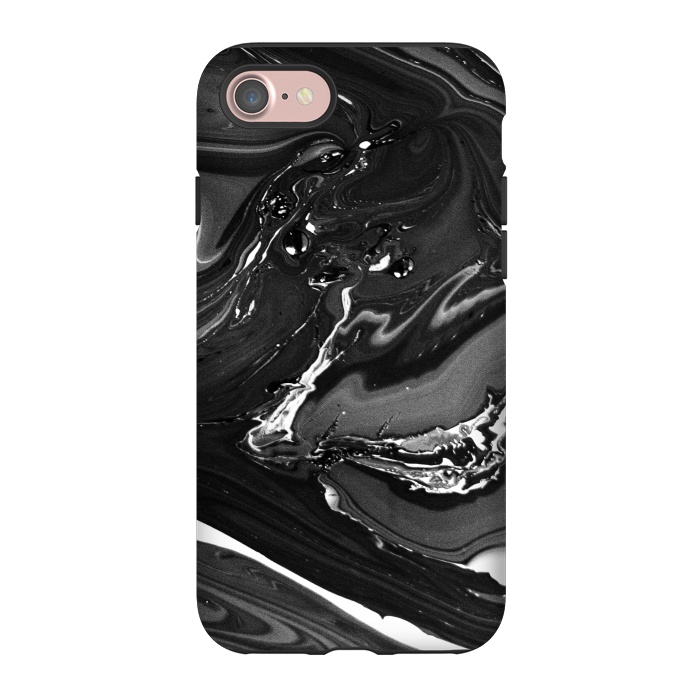 iPhone 7 StrongFit black white minimal marble by haroulita