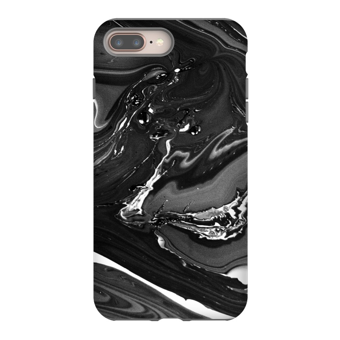 iPhone 7 plus StrongFit black white minimal marble by haroulita