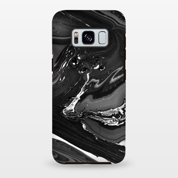 Galaxy S8 plus StrongFit black white minimal marble by haroulita