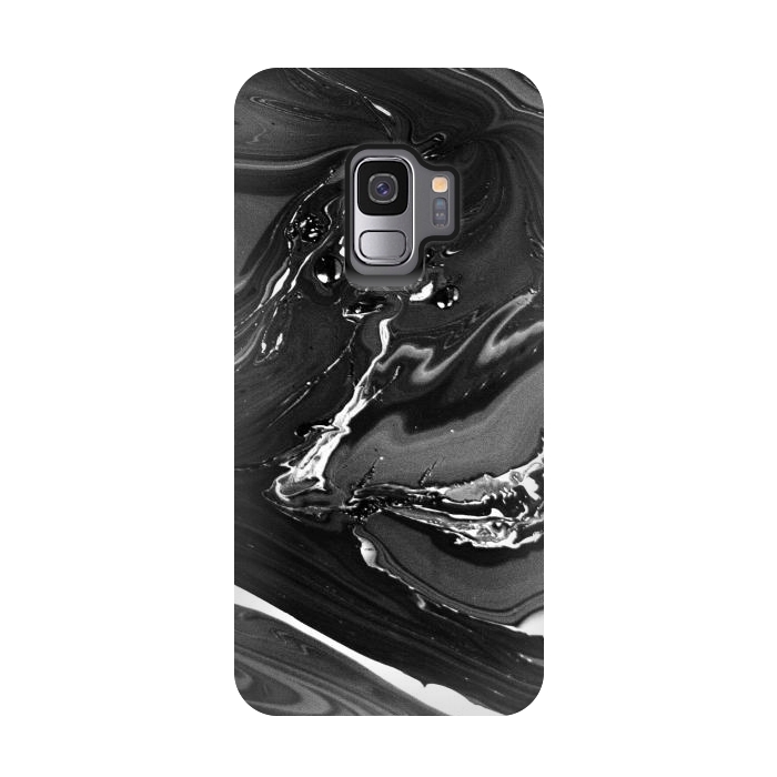 Galaxy S9 StrongFit black white minimal marble by haroulita