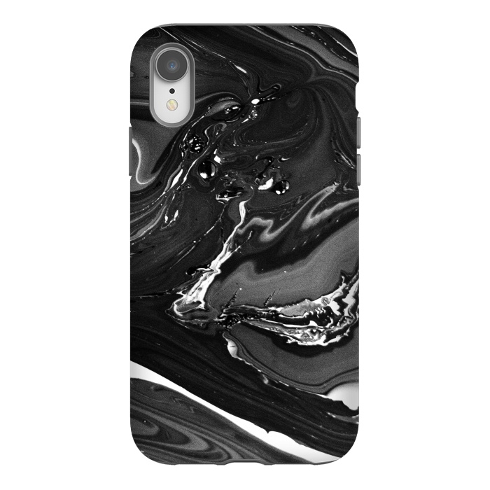iPhone Xr StrongFit black white minimal marble by haroulita