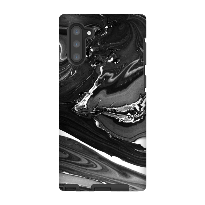 Galaxy Note 10 StrongFit black white minimal marble by haroulita