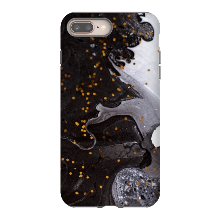 iPhone 7 plus StrongFit glitter marble black white by haroulita