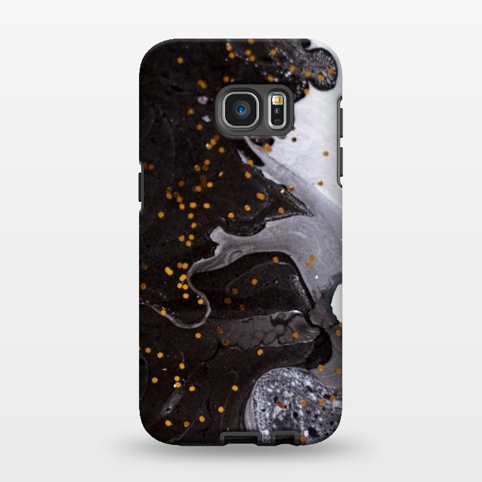Galaxy S7 EDGE StrongFit glitter marble black white by haroulita