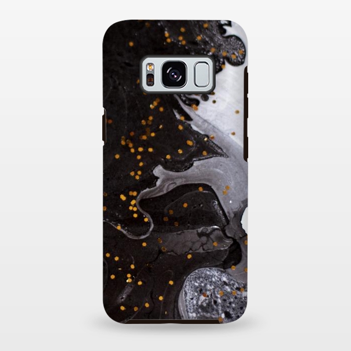 Galaxy S8 plus StrongFit glitter marble black white by haroulita