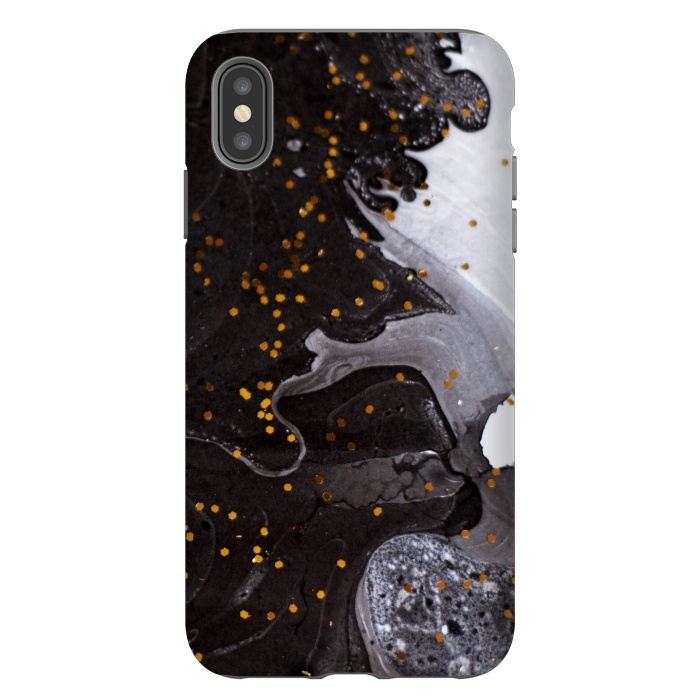 iPhone Xs Max StrongFit glitter marble black white by haroulita