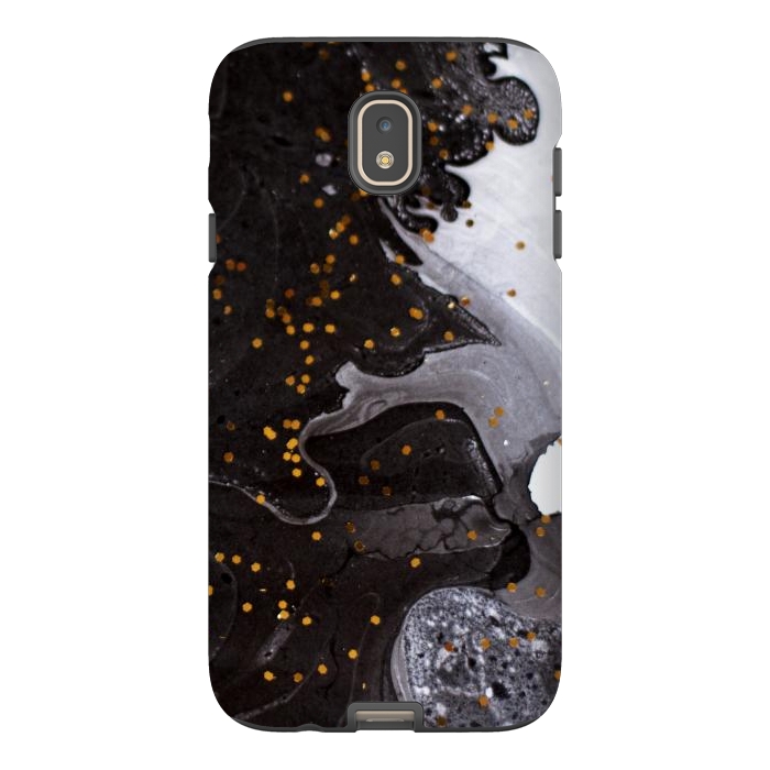 Galaxy J7 StrongFit glitter marble black white by haroulita