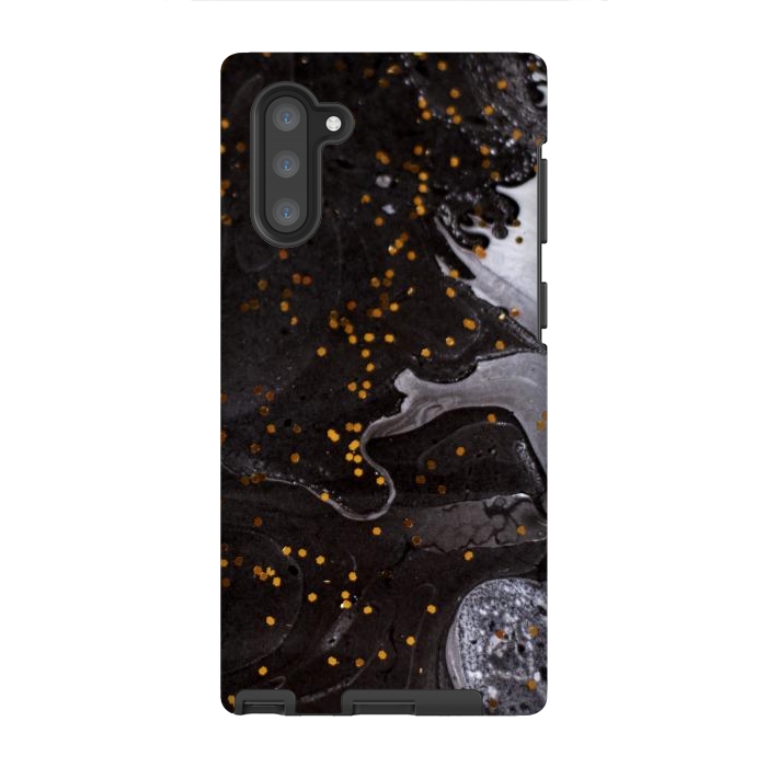 Galaxy Note 10 StrongFit glitter marble black white by haroulita