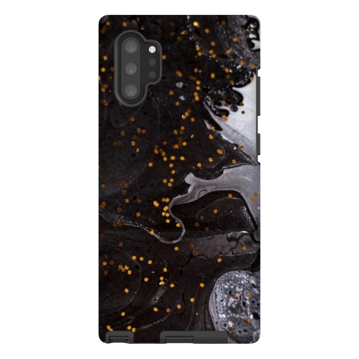 Galaxy Note 10 plus StrongFit glitter marble black white by haroulita