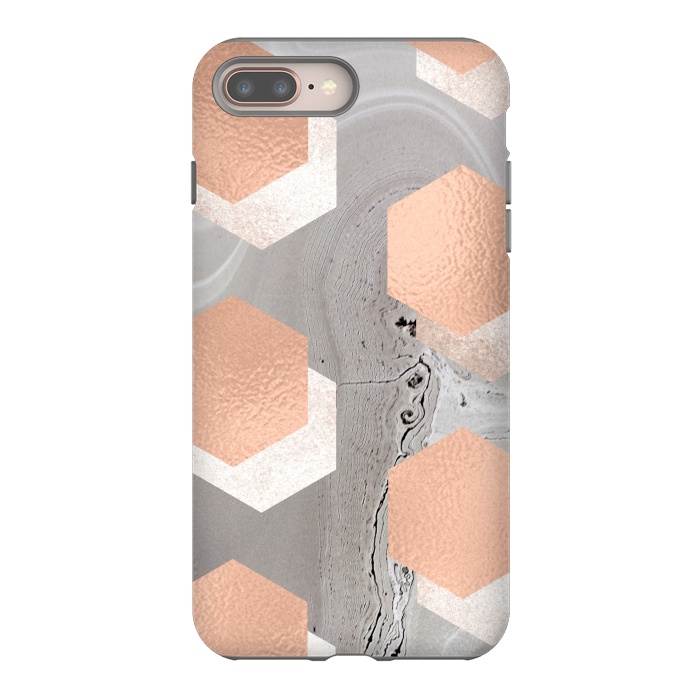 iPhone 7 plus StrongFit rose gold marble by haroulita