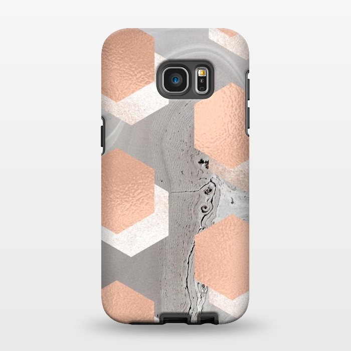 Galaxy S7 EDGE StrongFit rose gold marble by haroulita