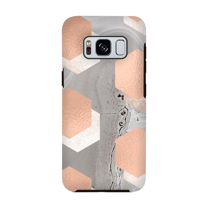 Galaxy S8 StrongFit rose gold marble by haroulita