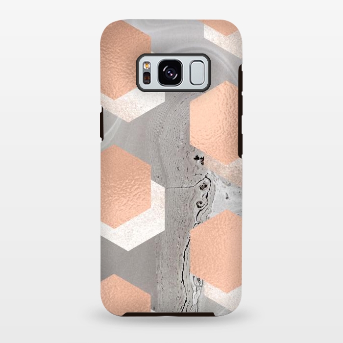 Galaxy S8 plus StrongFit rose gold marble by haroulita