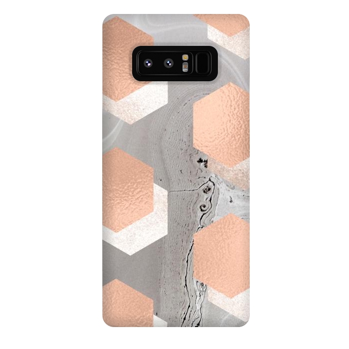 Galaxy Note 8 StrongFit rose gold marble by haroulita