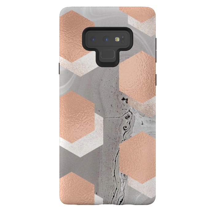 Galaxy Note 9 StrongFit rose gold marble by haroulita