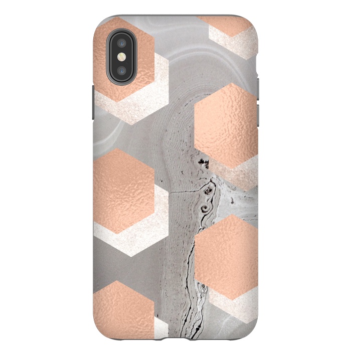 iPhone Xs Max StrongFit rose gold marble by haroulita