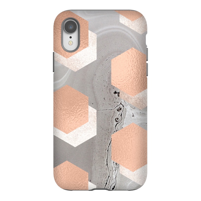iPhone Xr StrongFit rose gold marble by haroulita