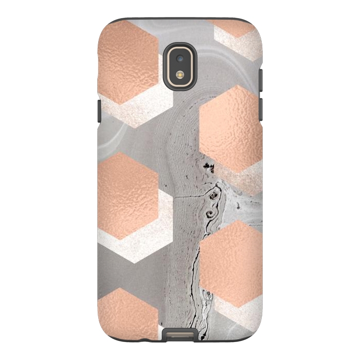 Galaxy J7 StrongFit rose gold marble by haroulita