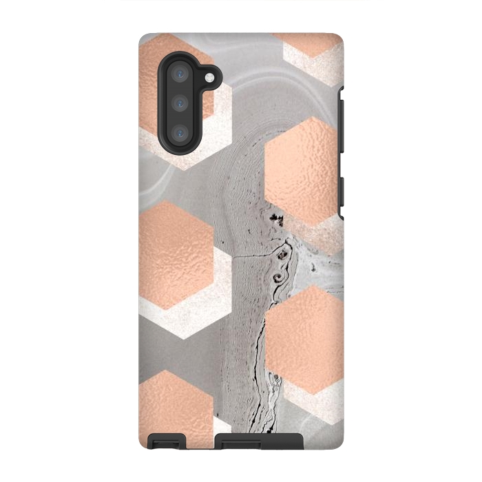 Galaxy Note 10 StrongFit rose gold marble by haroulita