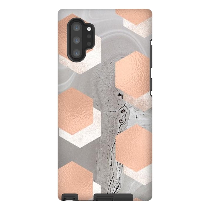 Galaxy Note 10 plus StrongFit rose gold marble by haroulita