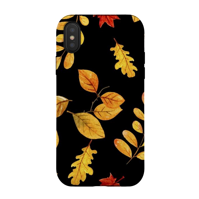iPhone Xs / X StrongFit fall leaves x by haroulita