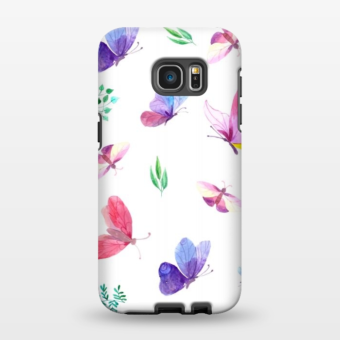 Galaxy S7 EDGE StrongFit watercolor butterflies c by haroulita