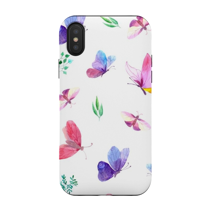 iPhone Xs / X StrongFit watercolor butterflies c by haroulita