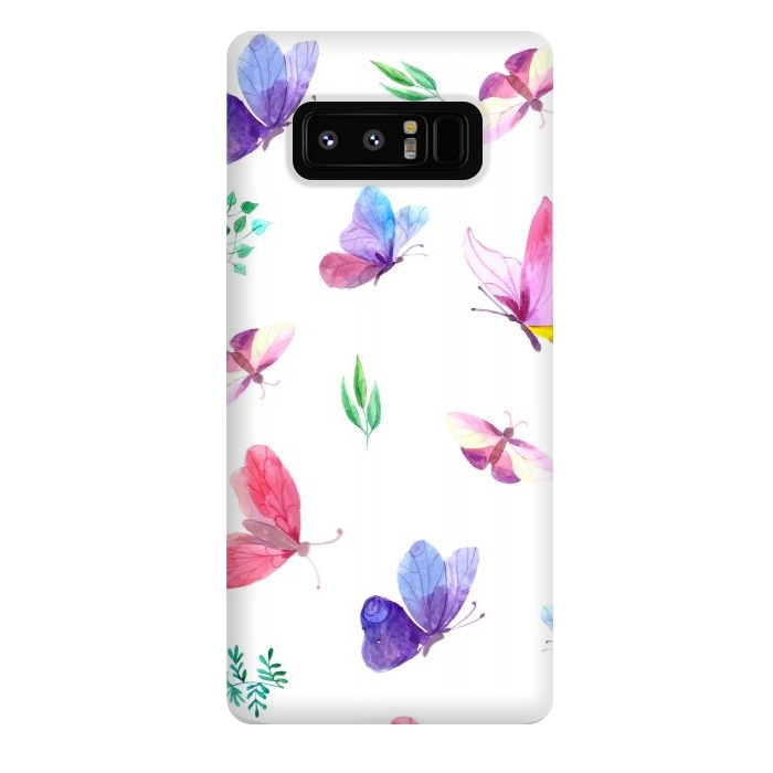 Galaxy Note 8 StrongFit watercolor butterflies c by haroulita