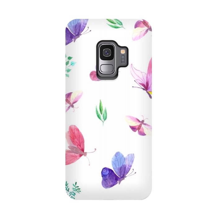 Galaxy S9 StrongFit watercolor butterflies c by haroulita