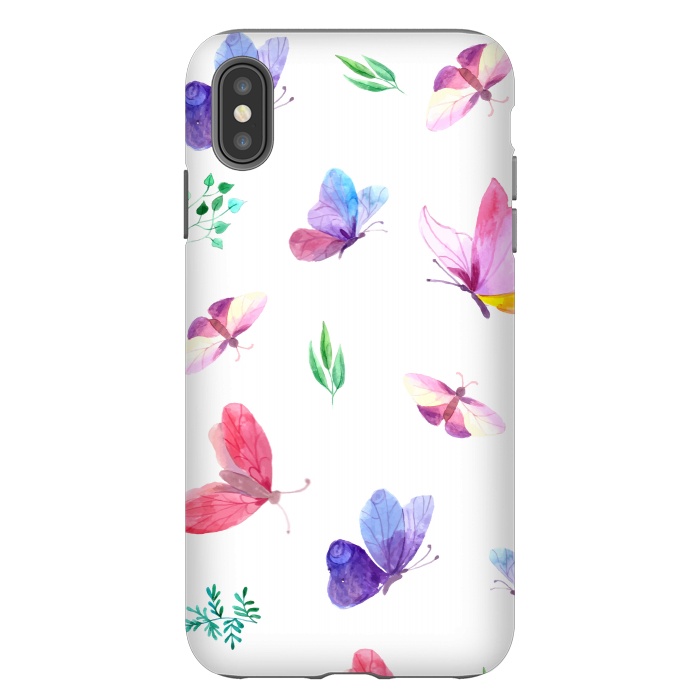 iPhone Xs Max StrongFit watercolor butterflies c by haroulita