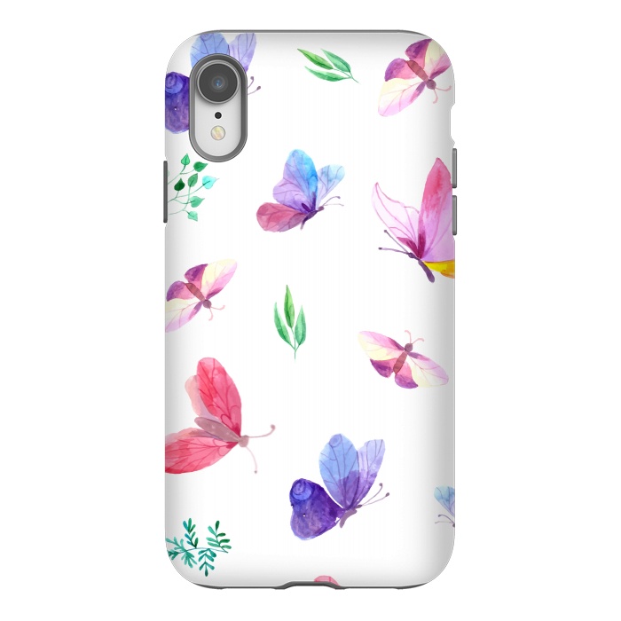 iPhone Xr StrongFit watercolor butterflies c by haroulita