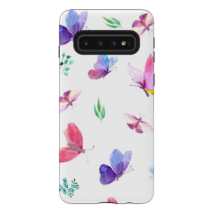 Galaxy S10 StrongFit watercolor butterflies c by haroulita
